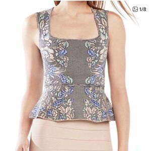 Like new BCBG MaxAzria knit pencil skirt and sleeveless peplum top